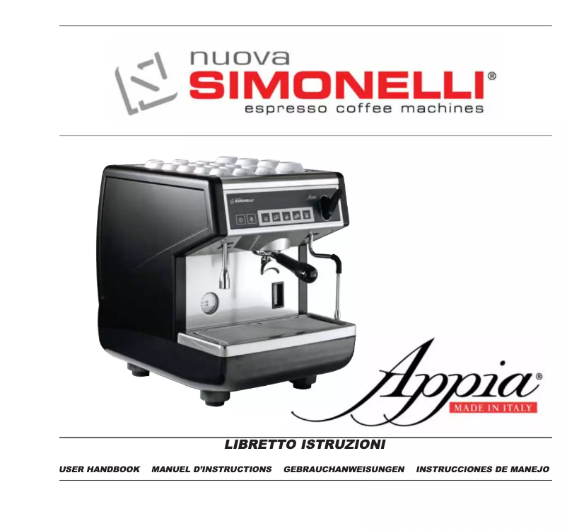 Page 1 de la notice Manuel utilisateur Nuova Simonelli Appia 1 Group