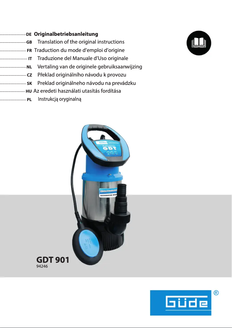 Page 1 de la notice Manuel utilisateur Güde GDT 901
