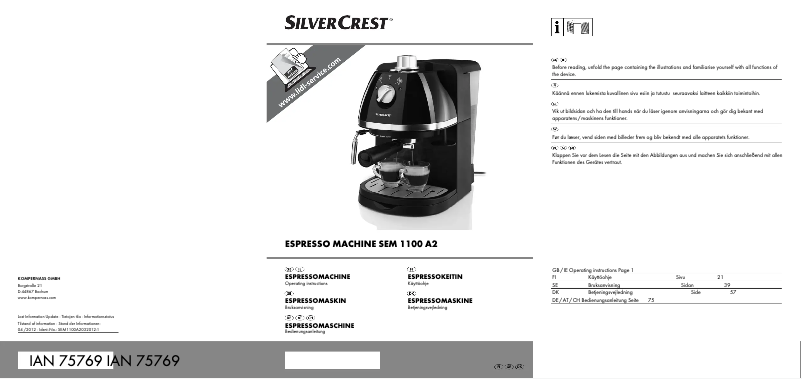 Page n°1 - Manuel utilisateur SilverCrest SEM 1100 A2