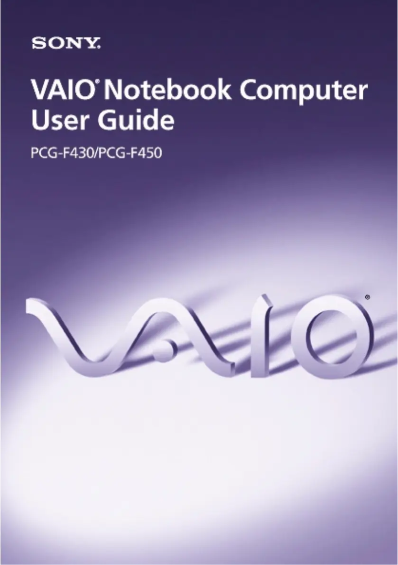 Page 1 de la notice Manuel utilisateur Sony Vaio PCG-F450