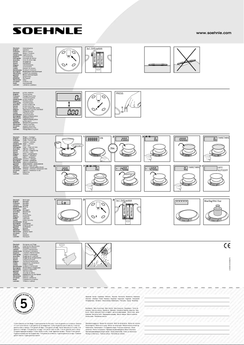 Page 1 de la notice Manuel utilisateur Soehnle Olympia