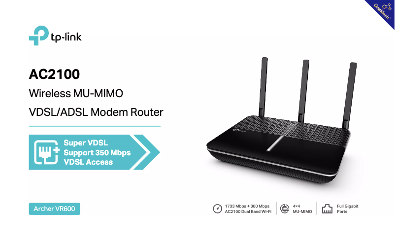 Página 1 del manual Ficha técnica TP-Link Archer VR600