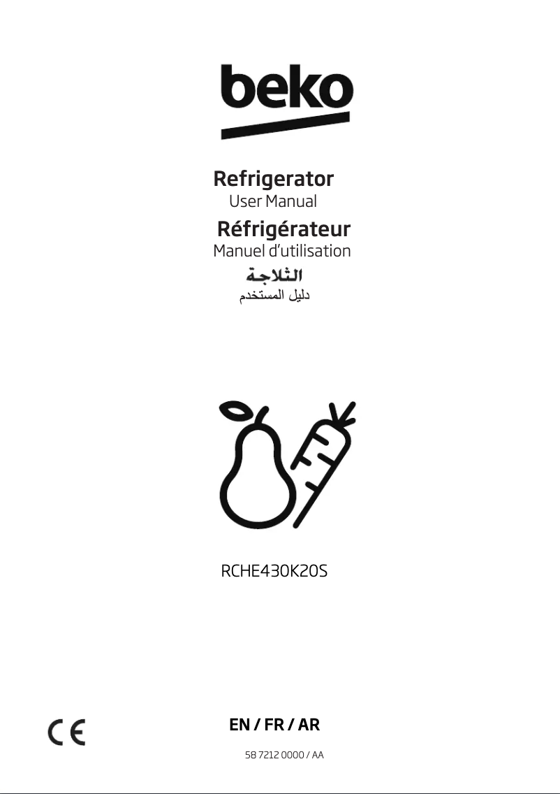Page 1 de la notice Manuel utilisateur Beko RCHE430K20S