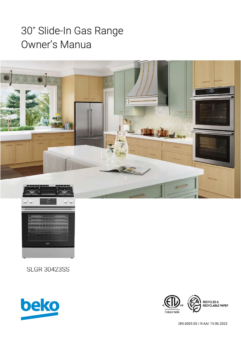 Page n°1 - Manuel utilisateur Beko SLGR30423SS