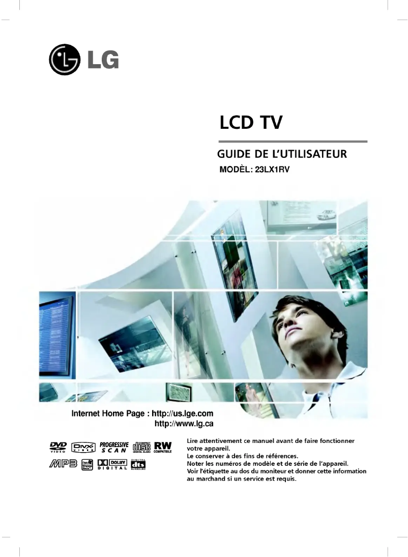 Page 1 de la notice Manuel utilisateur LG 23LX1RV