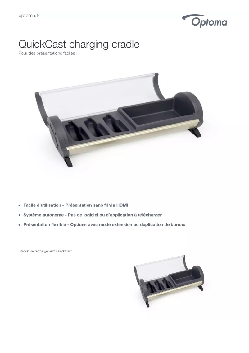 Page n°1 - Manuel utilisateur Optoma QuickCast charging cradle