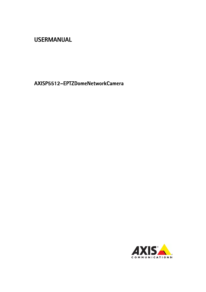 Page 1 de la notice Manuel utilisateur Axis P5512-E
