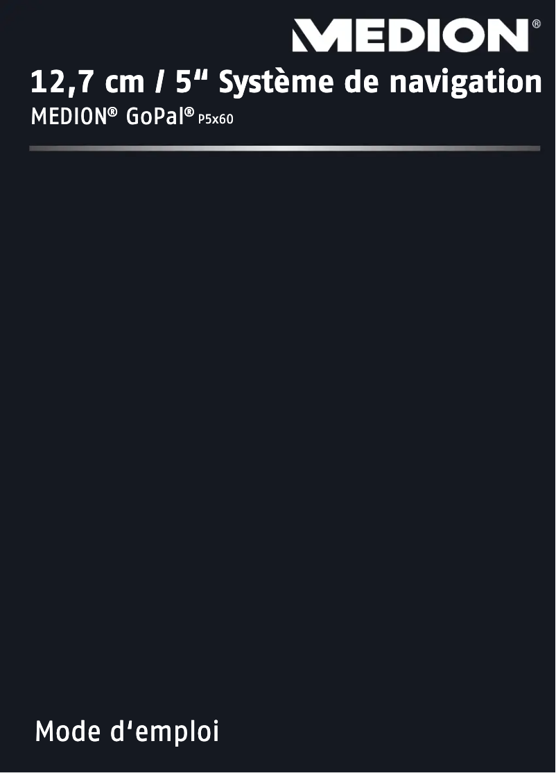 Page 1 de la notice Manuel utilisateur Medion GoPal P5260 M40 (MD 99222)
