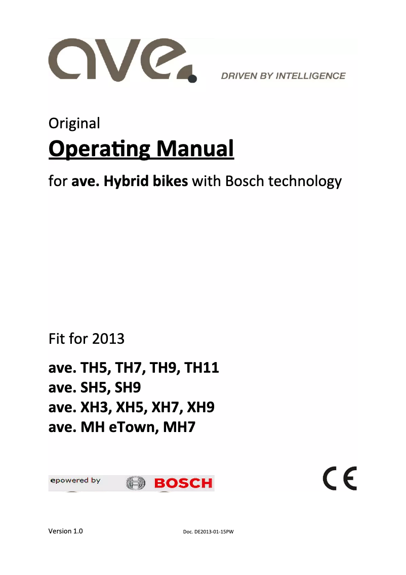 Image de la première page du manuel de l'appareil MH eTown (2013)