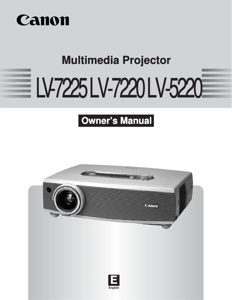 Page 1 de la notice Manuel utilisateur Canon LV-7220