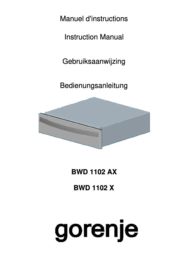 Image de la première page du manuel de l'appareil BWD 1102 AX
