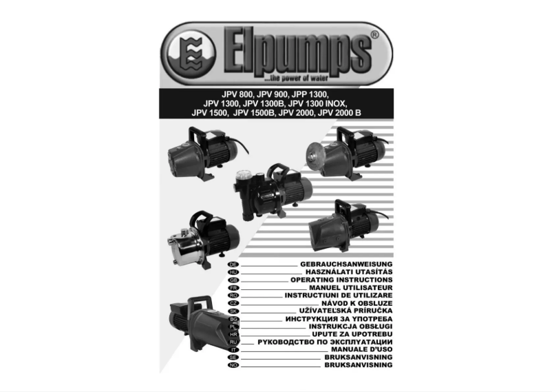 Page n°1 - Manuel utilisateur Elpumps JPV 2000