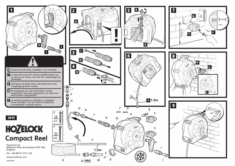 Page n°1 - Manuel utilisateur Hozelock Compact Reel