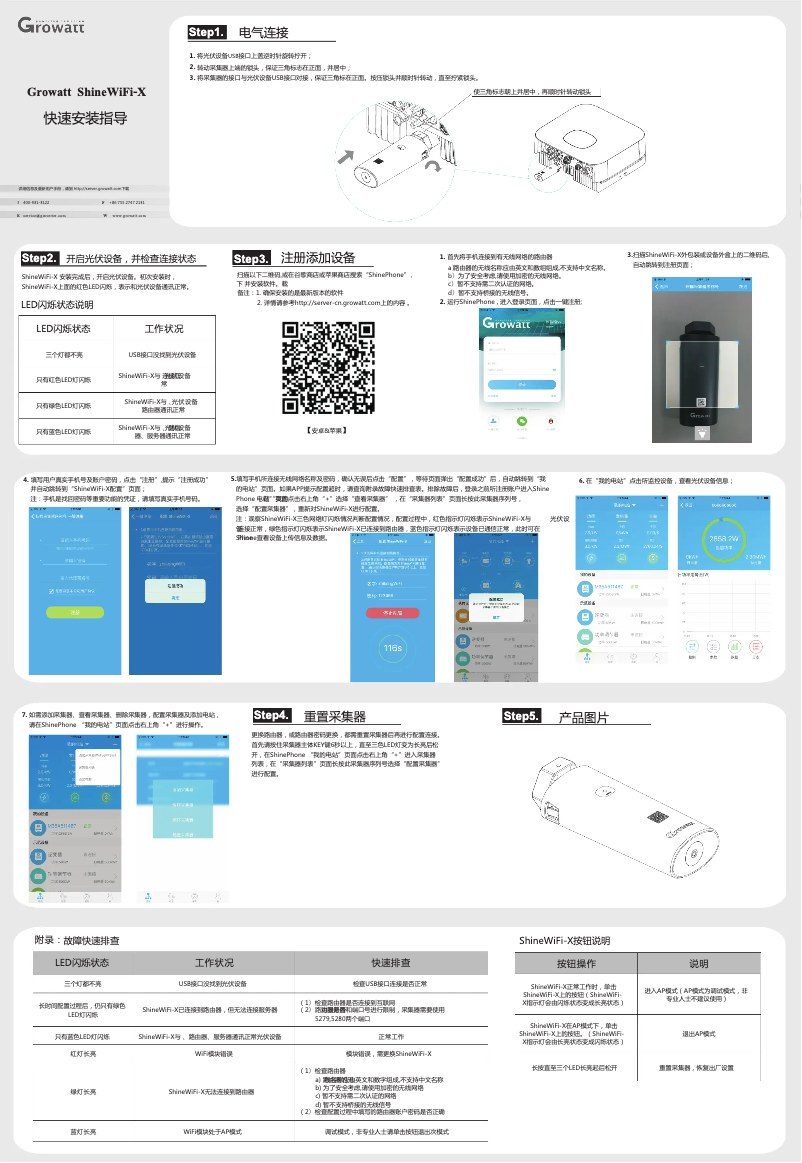 Page 1 de la notice Manuel utilisateur Growatt Shine WiFi-X