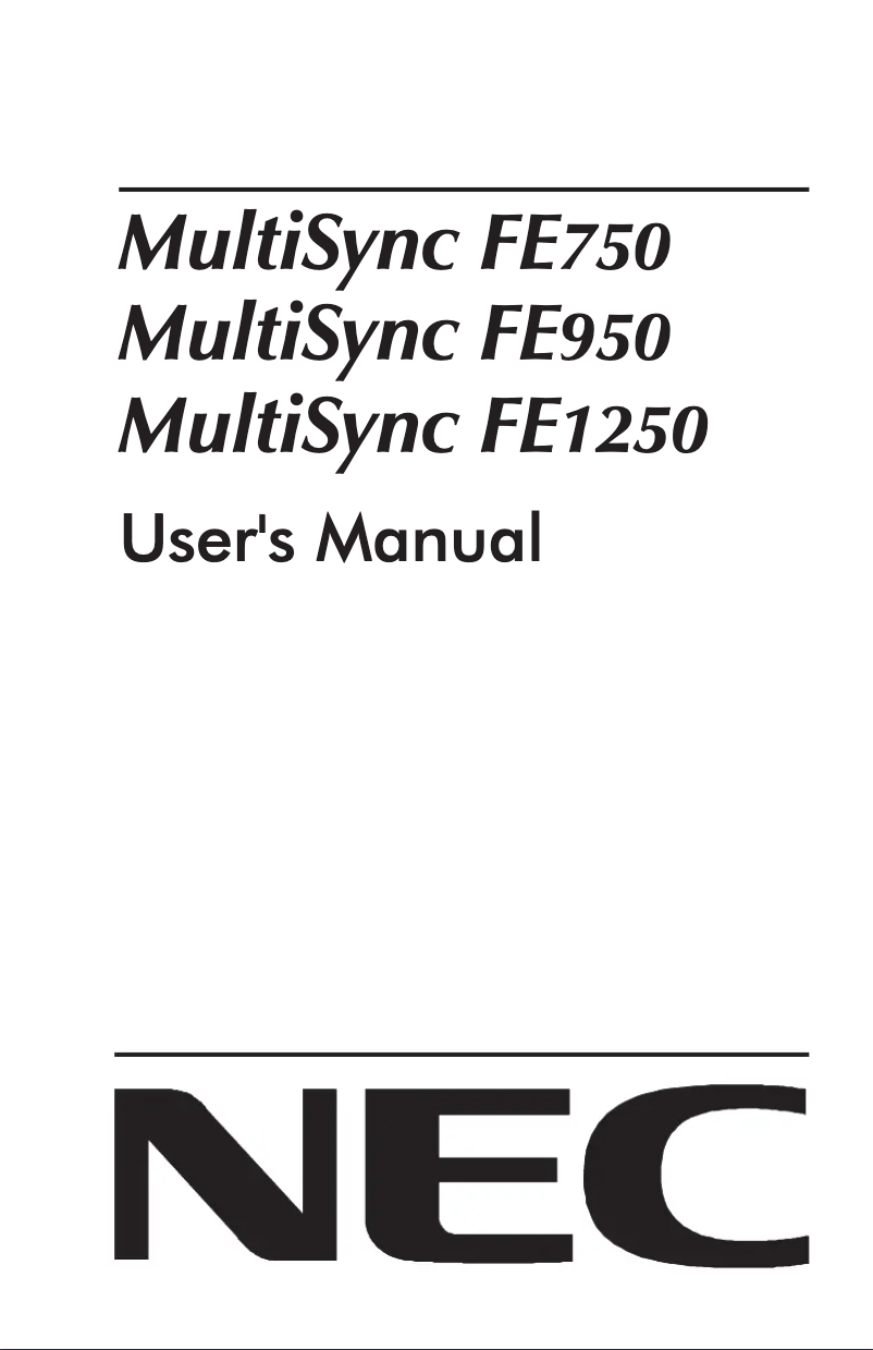 Page 1 de la notice Manuel utilisateur NEC MultiSync FE950