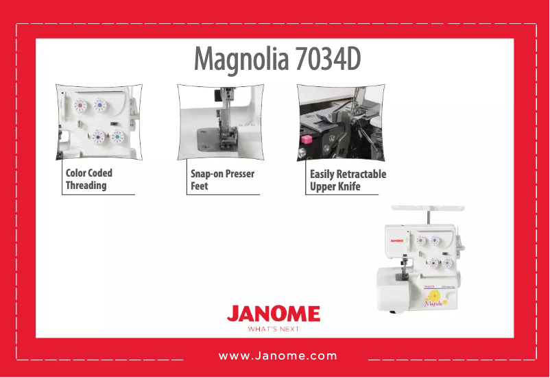 Page n°1 - Fiche technique Janome Magnolia 7034D