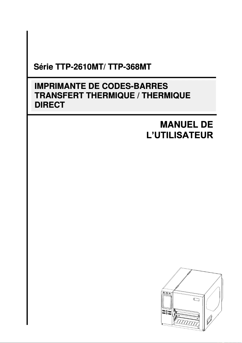 Page n°1 - Manuel utilisateur TSC TTP-368MT
