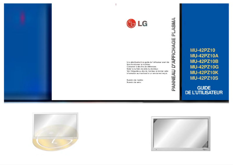 Page 1 de la notice Manuel utilisateur LG MU-42PZ10