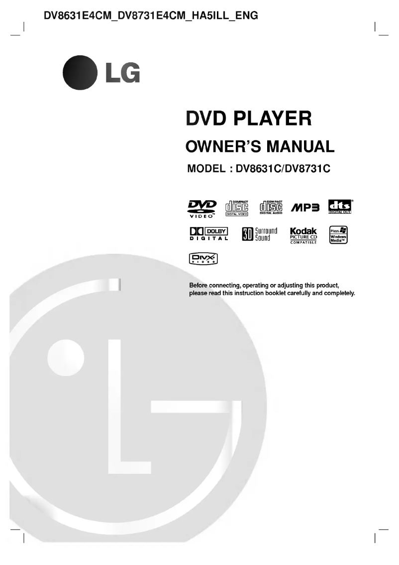 First page image of the manual for DV8631C