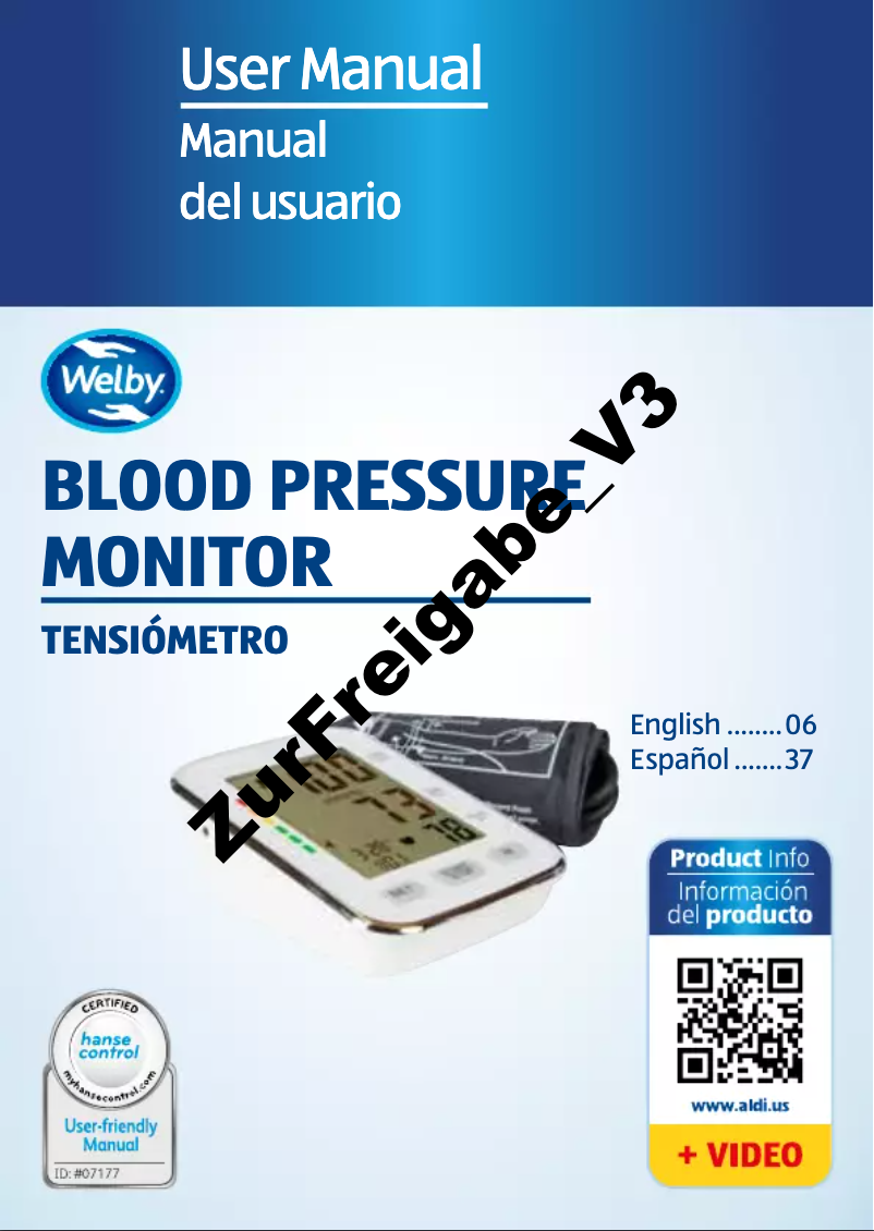 Image de la première page du manuel de l'appareil Upper Arm Blood Pressure Monitor ABO 523