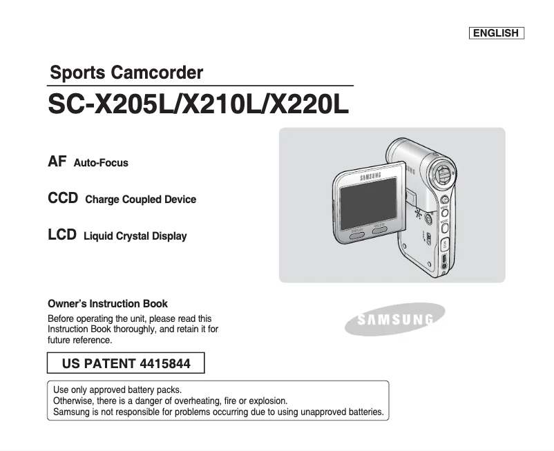 Page 1 de la notice Manuel utilisateur Samsung SC-X205L