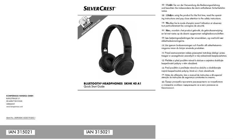 Imagen de la primera página del manual del dispositivo SKHK 40 A1