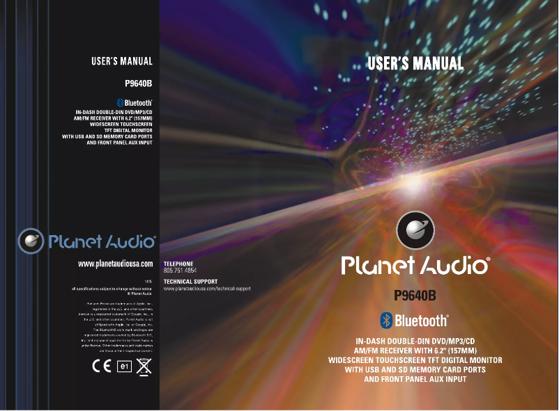 Page n°1 - Manuel utilisateur Planet Audio P0B964