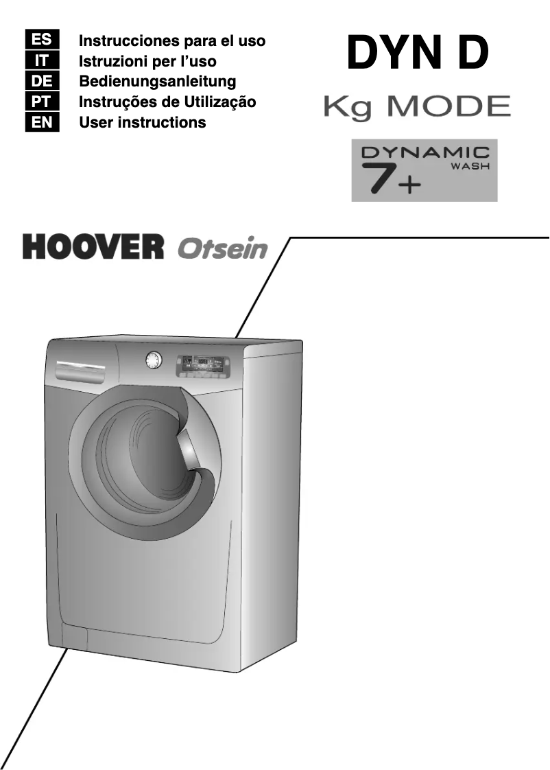 Page n°1 - Manuel utilisateur Hoover DYN 7125D-31