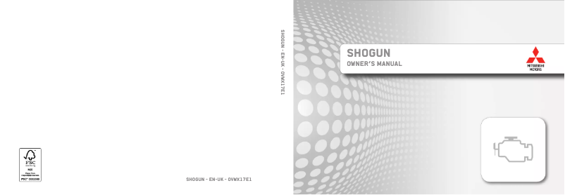 Page 1 de la notice Manuel utilisateur Mitsubishi Shogun (2017)