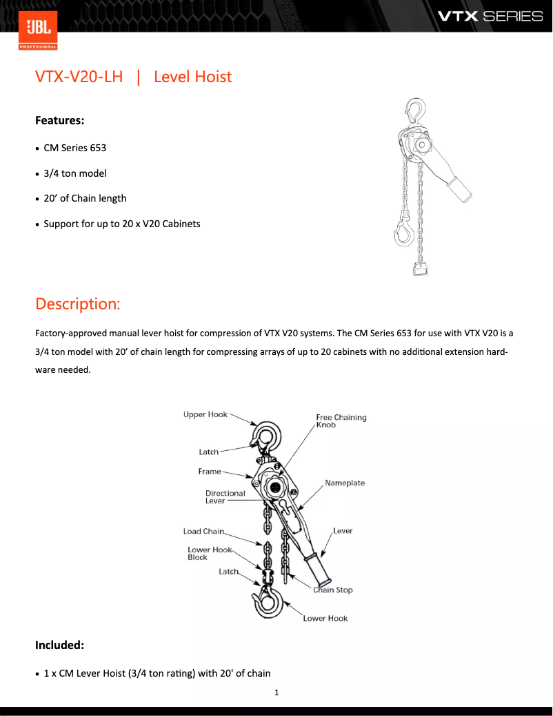 Image de la première page du manuel de l'appareil VTX V20