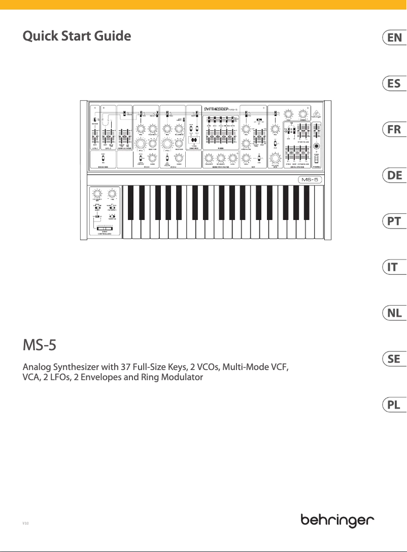Page 1 de la notice Manuel utilisateur Behringer MS-5