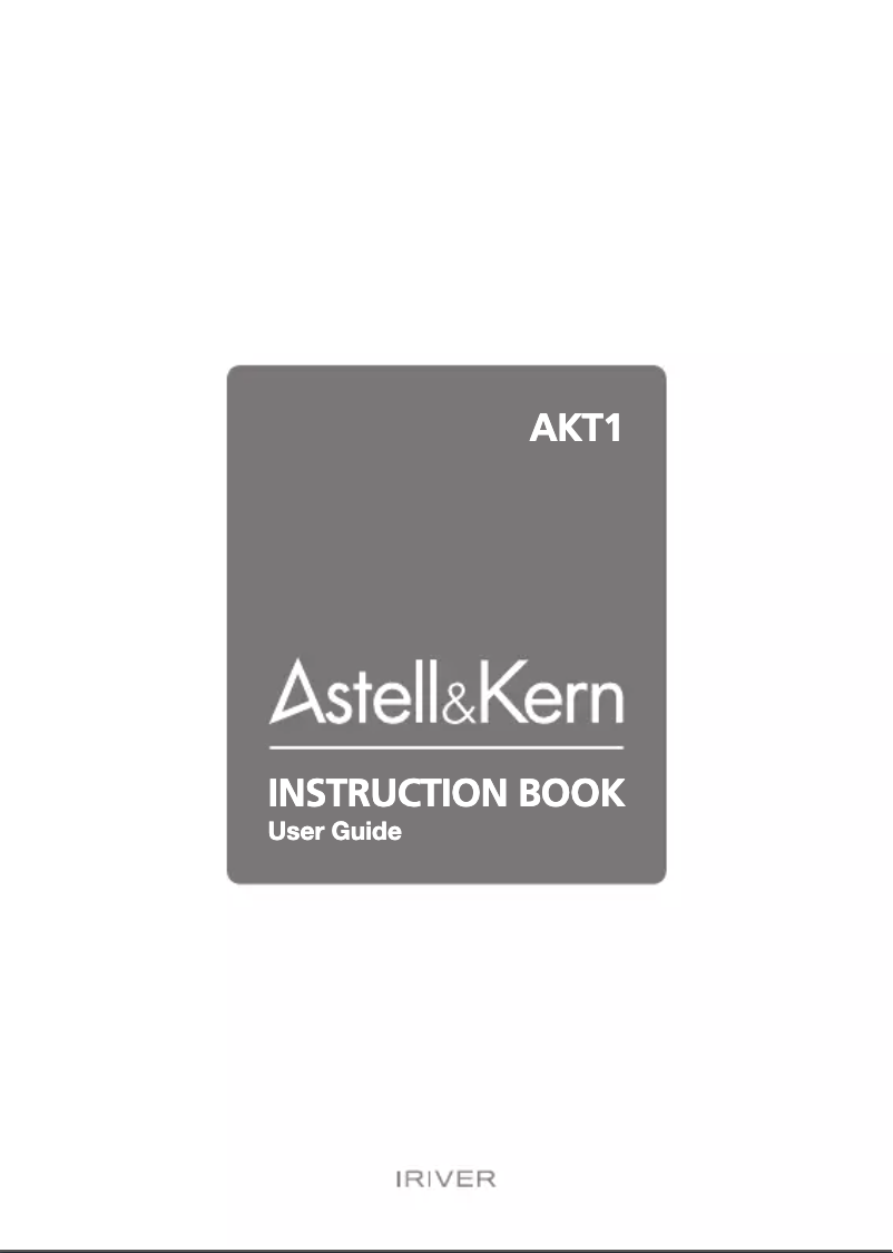 Page n°1 - Manuel utilisateur Astell&Kern AK-T1