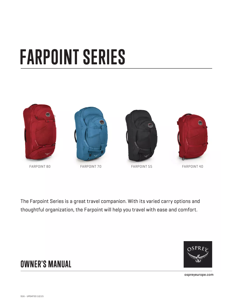 Page n°1 - Manuel utilisateur Osprey Farpoint 70