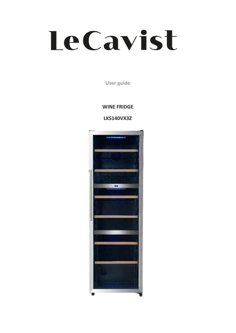 Page n°1 - Manuel utilisateur LeCavist LKS140VX3Z