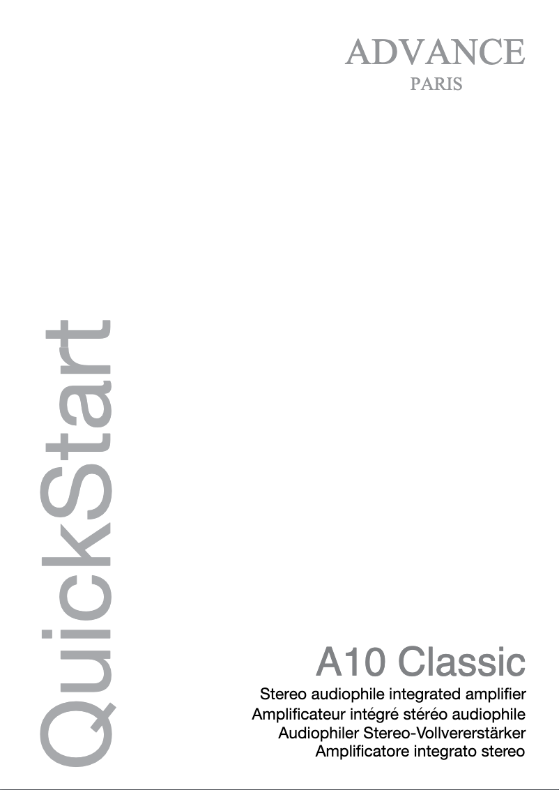 Page 1 de la notice Manuel utilisateur Advance A10 Classic