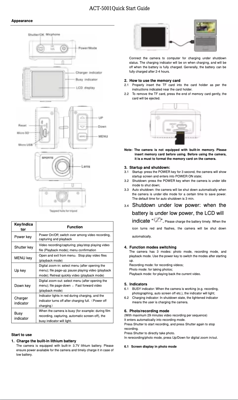 Imagen de la primera página del manual del dispositivo ACT-5001