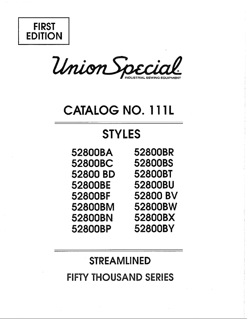 Page 1 de la notice Manuel utilisateur Union Special 52800BP