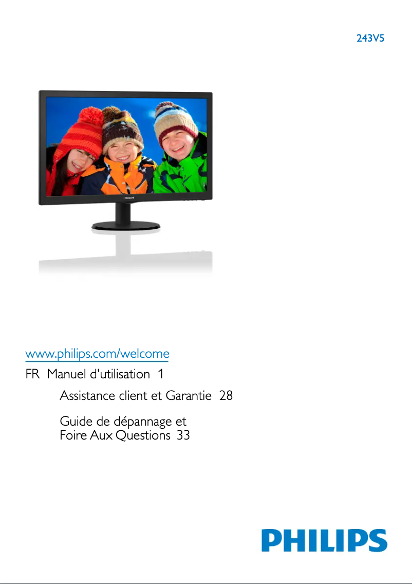 Page n°1 - Manuel utilisateur Philips V Line 243V5LHSB