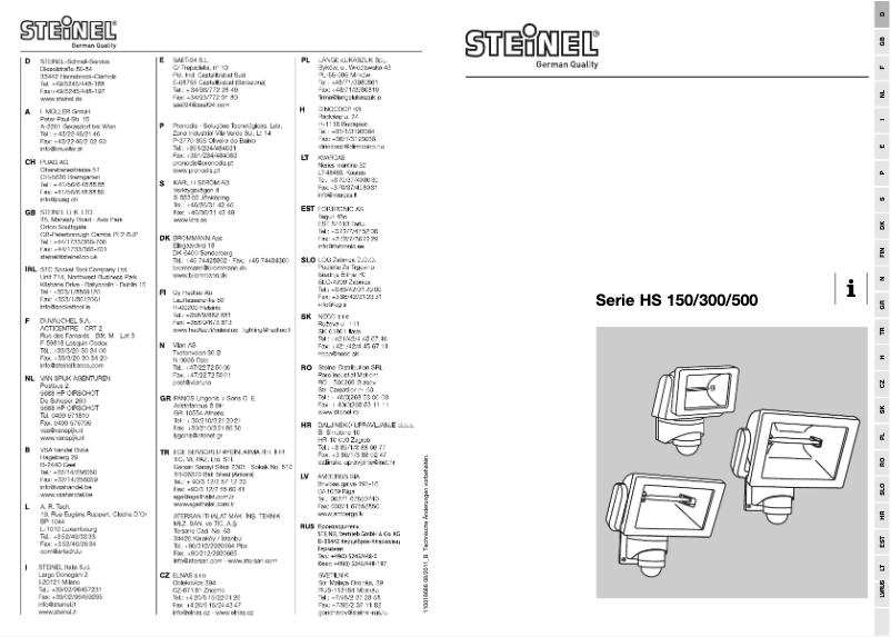 Page 1 de la notice Manuel utilisateur Steinel ST 646318