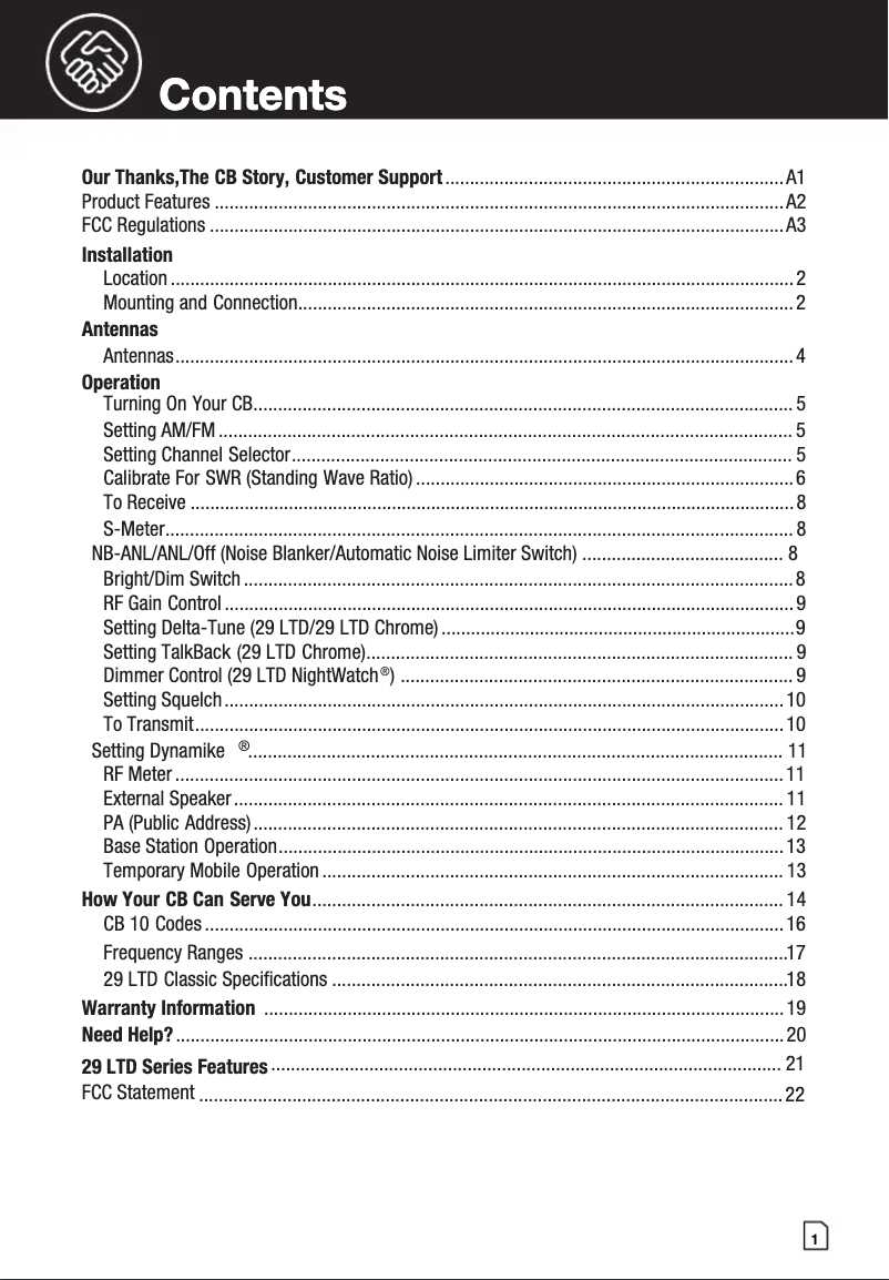 Page 1 de la notice Manuel utilisateur Cobra 29 LTD NW
