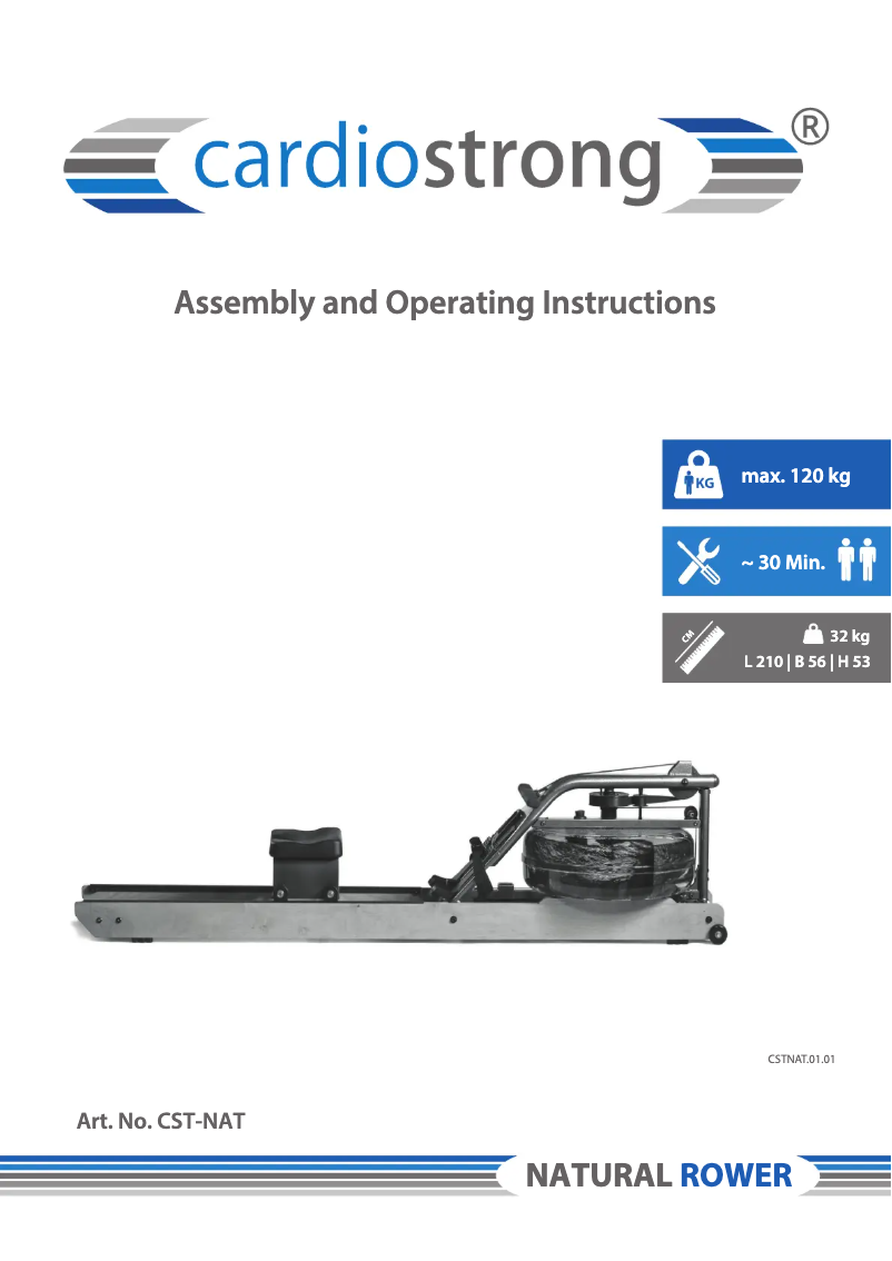 Image de la première page du manuel de l'appareil Natural Rower