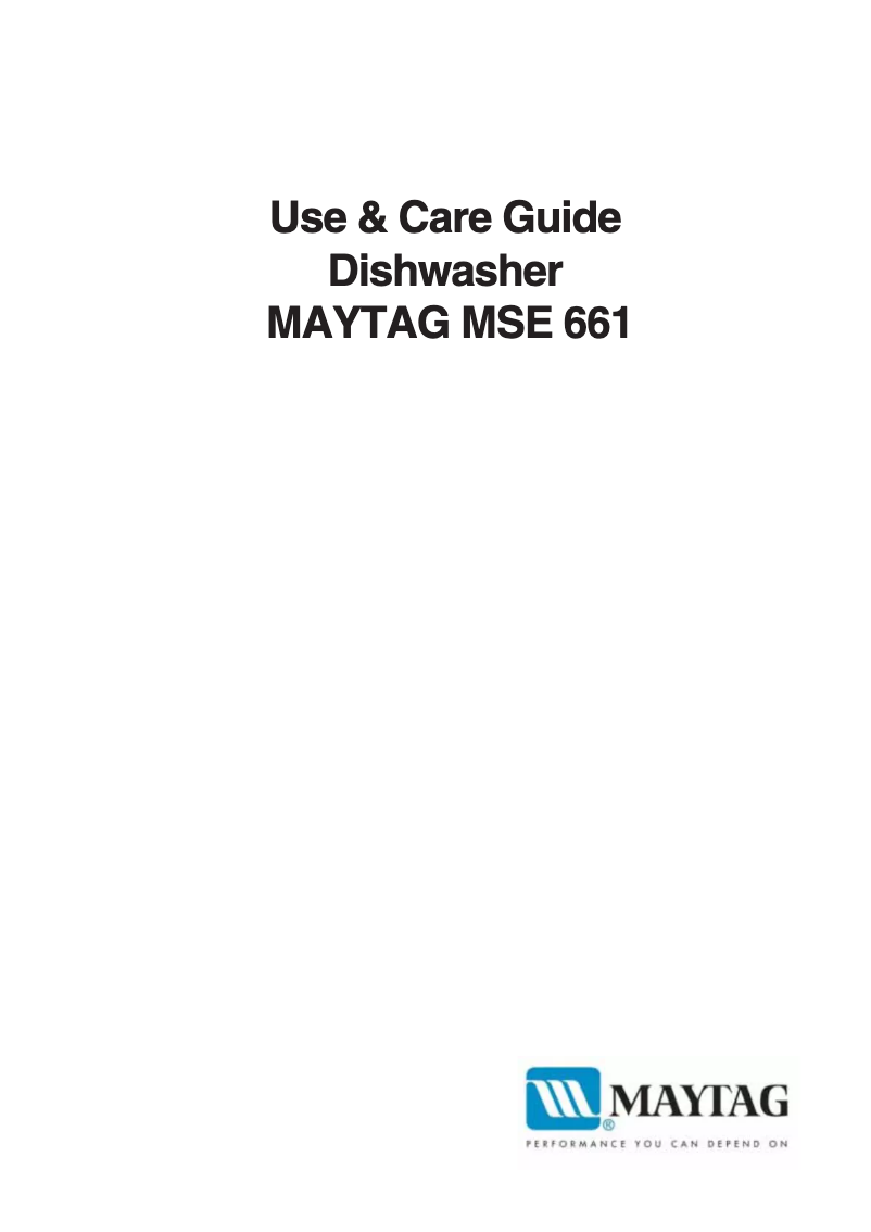 Page 1 de la notice Manuel utilisateur Maytag MSE661