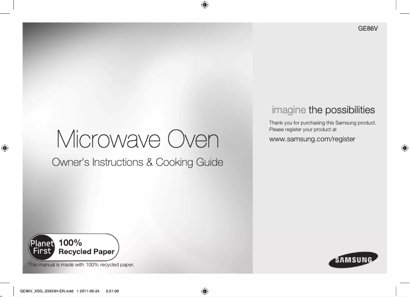 Page 1 de la notice Manuel utilisateur Samsung GE86V