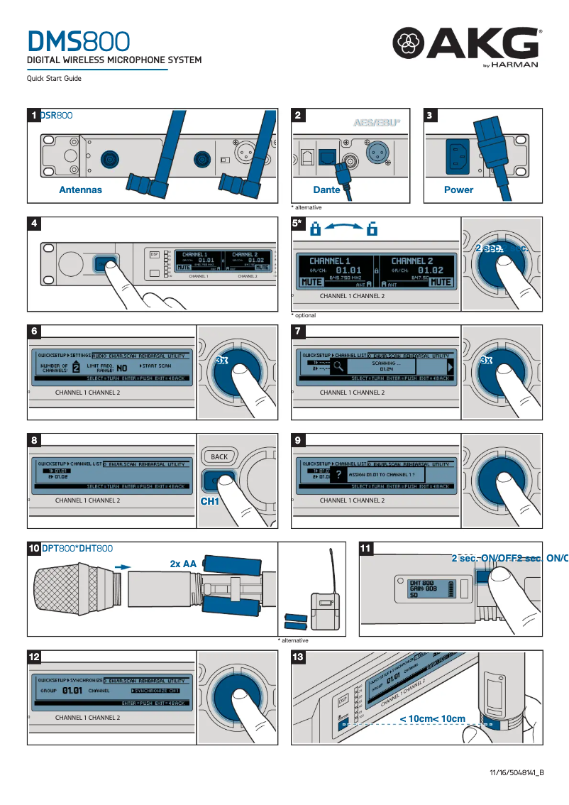 Page n°1 - Guide de démarrage rapide AKG DHT800