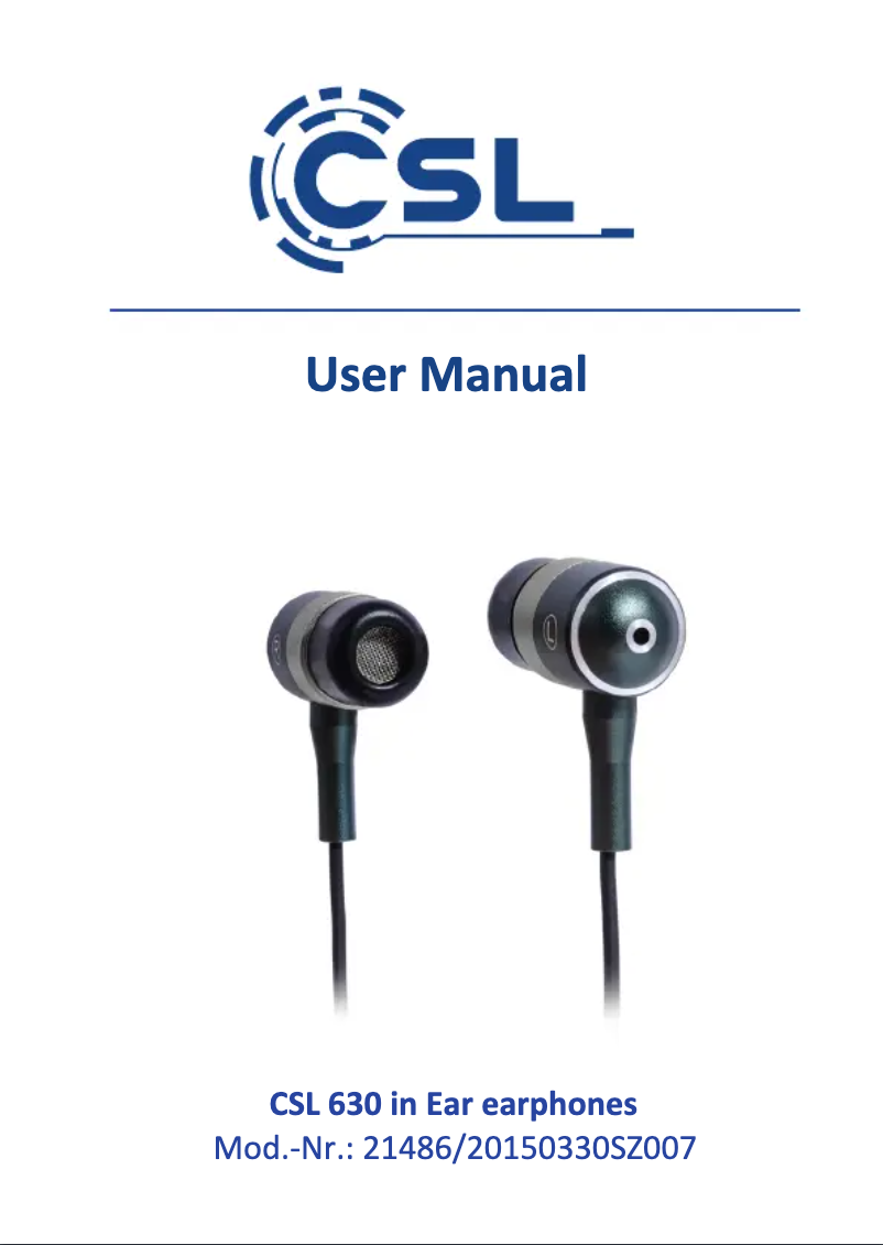 Page 1 de la notice Manuel utilisateur CSL 300126