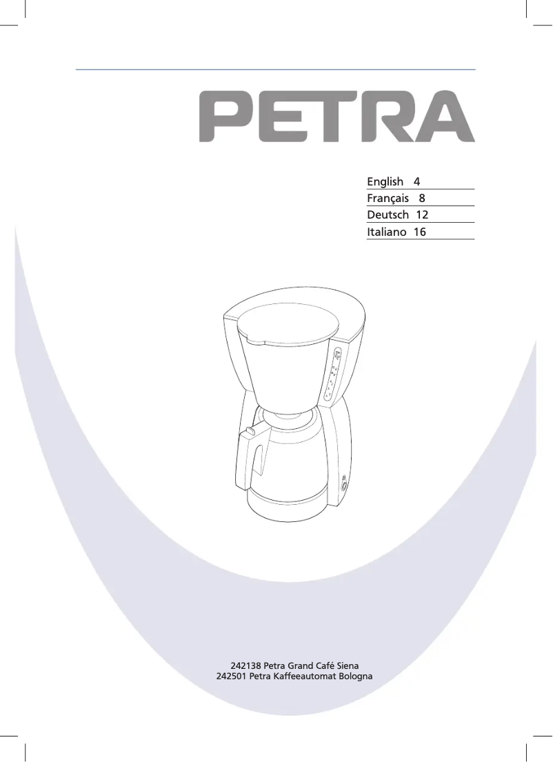 Page 1 de la notice Manuel utilisateur Petra Electric Bologna KM 55.07