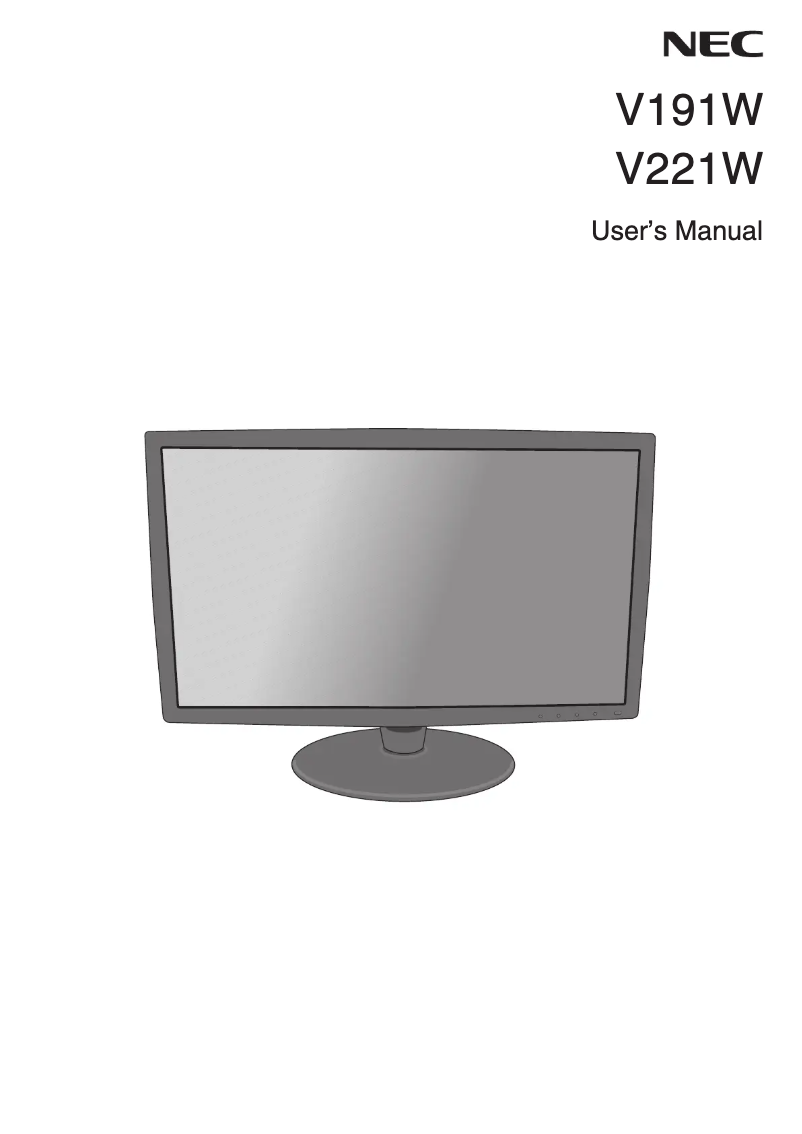 Page 1 de la notice Manuel utilisateur NEC V191W