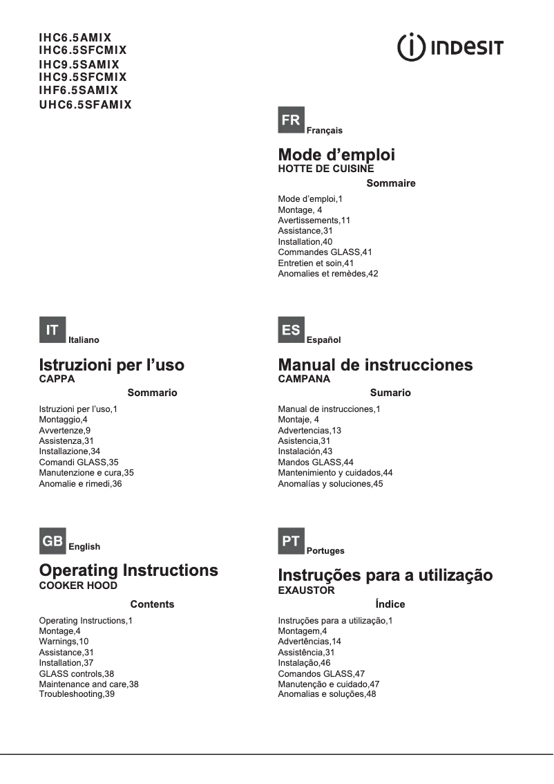 Image de la première page du manuel de l'appareil IHC 9.5S A M IX