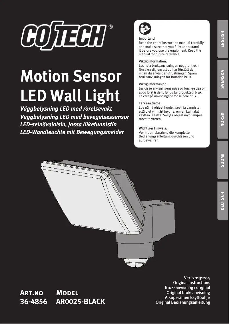 Image de la première page du manuel de l'appareil AR0025