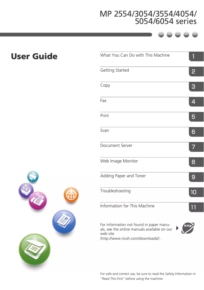 Page 1 of the manual User Manual Ricoh MP 3054